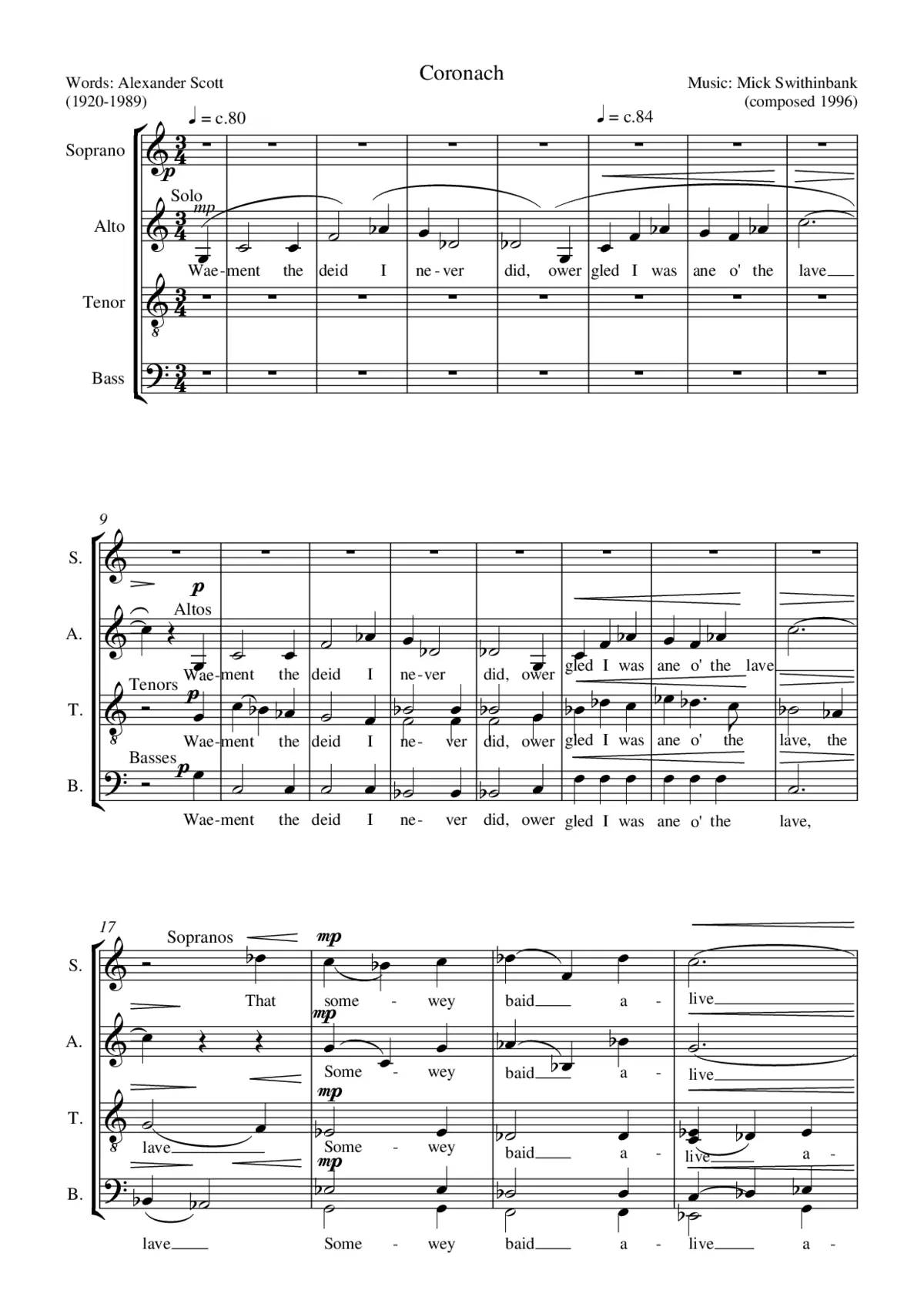 Coronach - Page 1