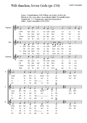 Wilt dancken, loven Gods
