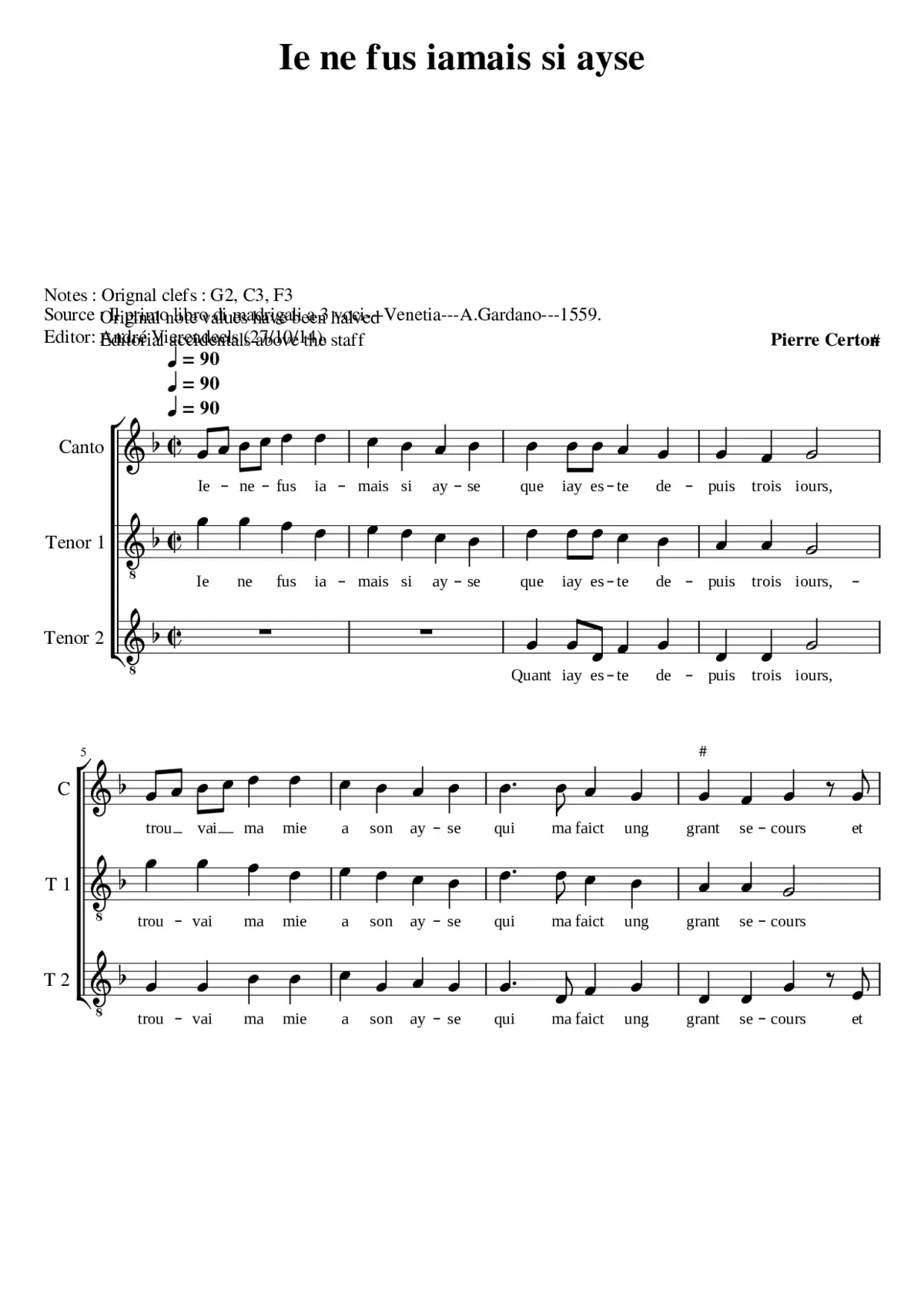 Je ne fus jamais si aise - Page 1