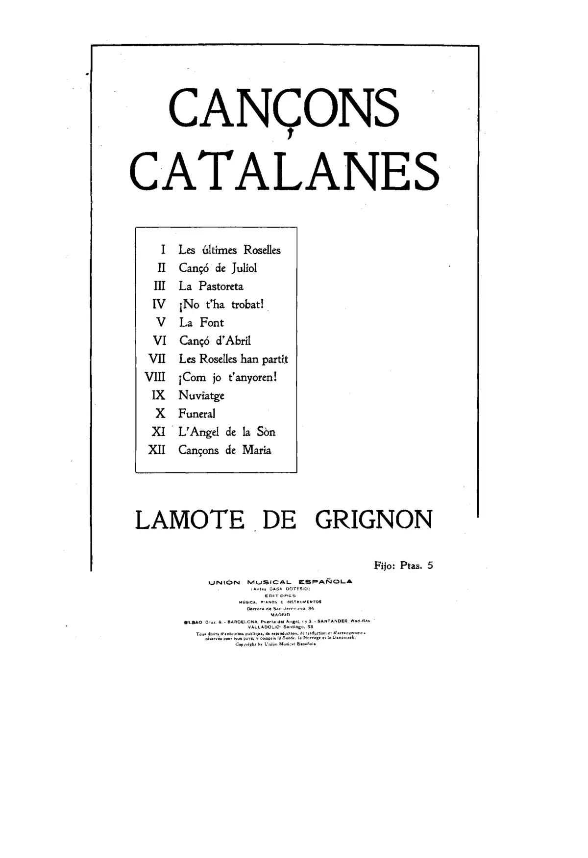12 Cançons catalanes - Page 1