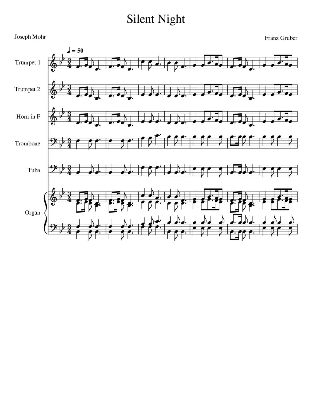 Stille Nacht heilige Nacht H.145 - Page 1