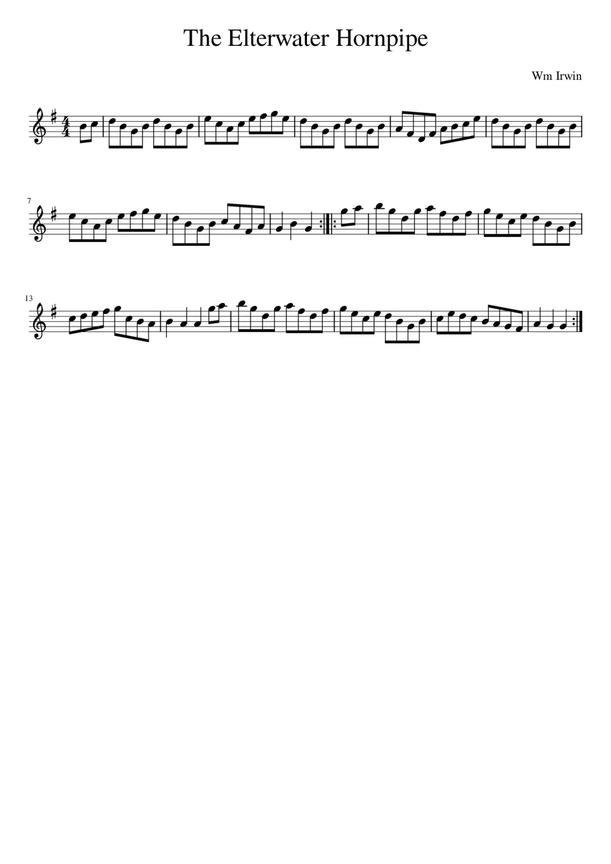 the Elterwater Hornpipe - Page 1