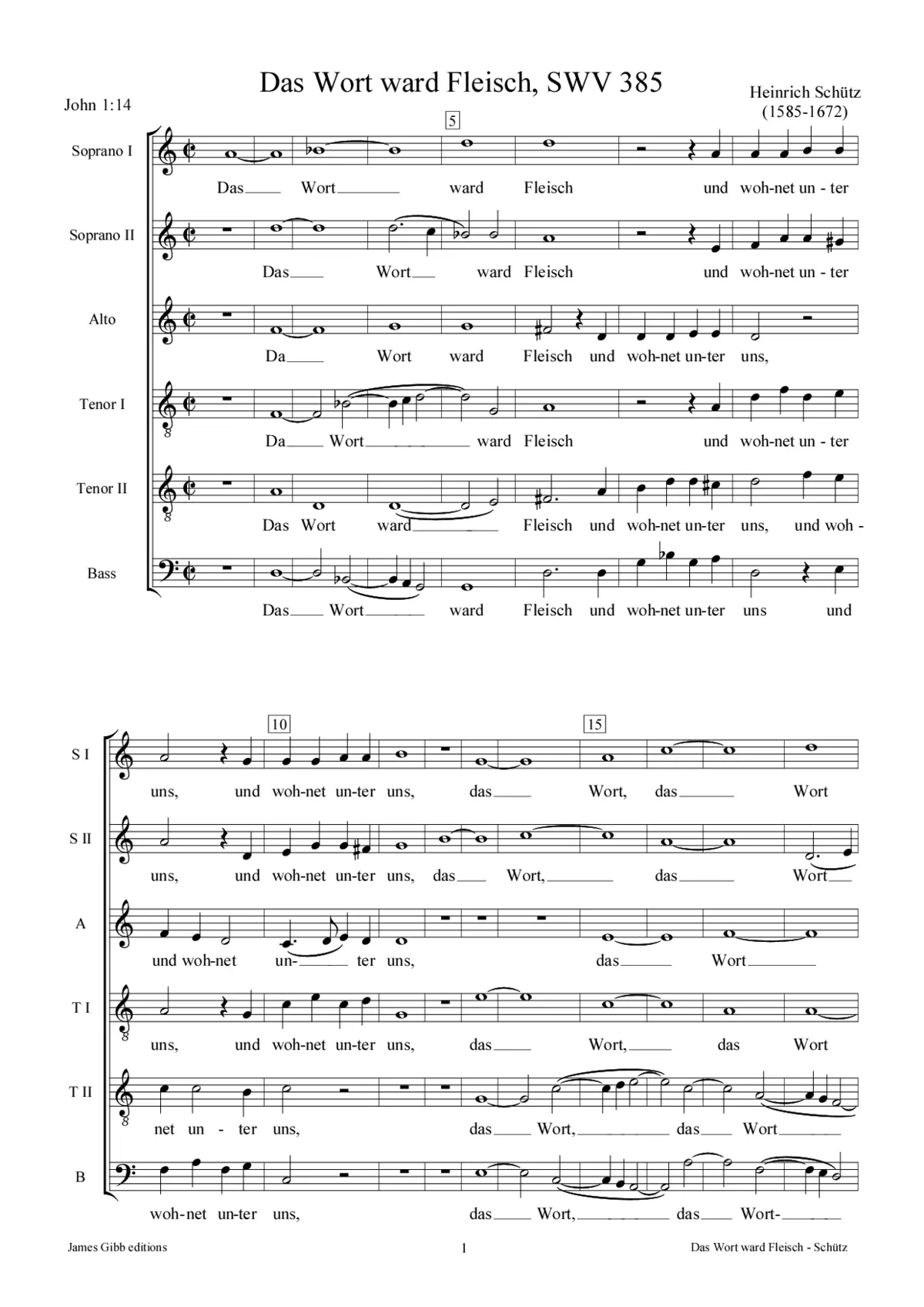 Das Wort ward Fleisch, SWV 385 - Page 1