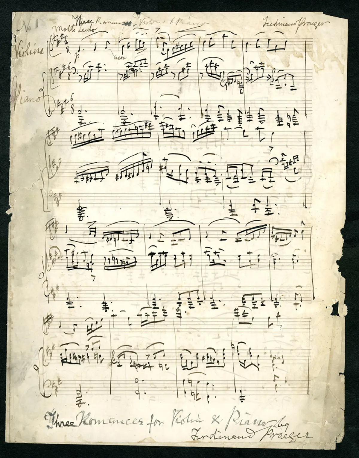 3 Romances for Violin and Piano - Page 1