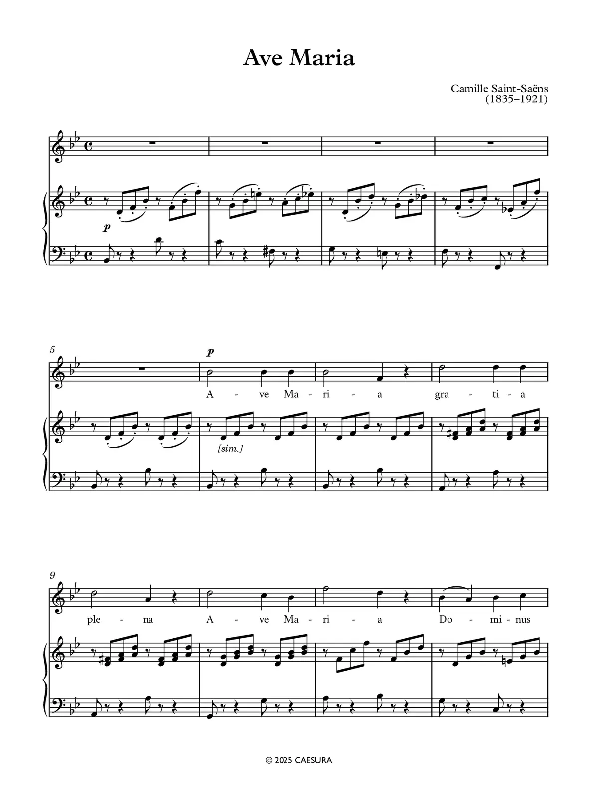 Ave Maria in B-flat major - Page 1