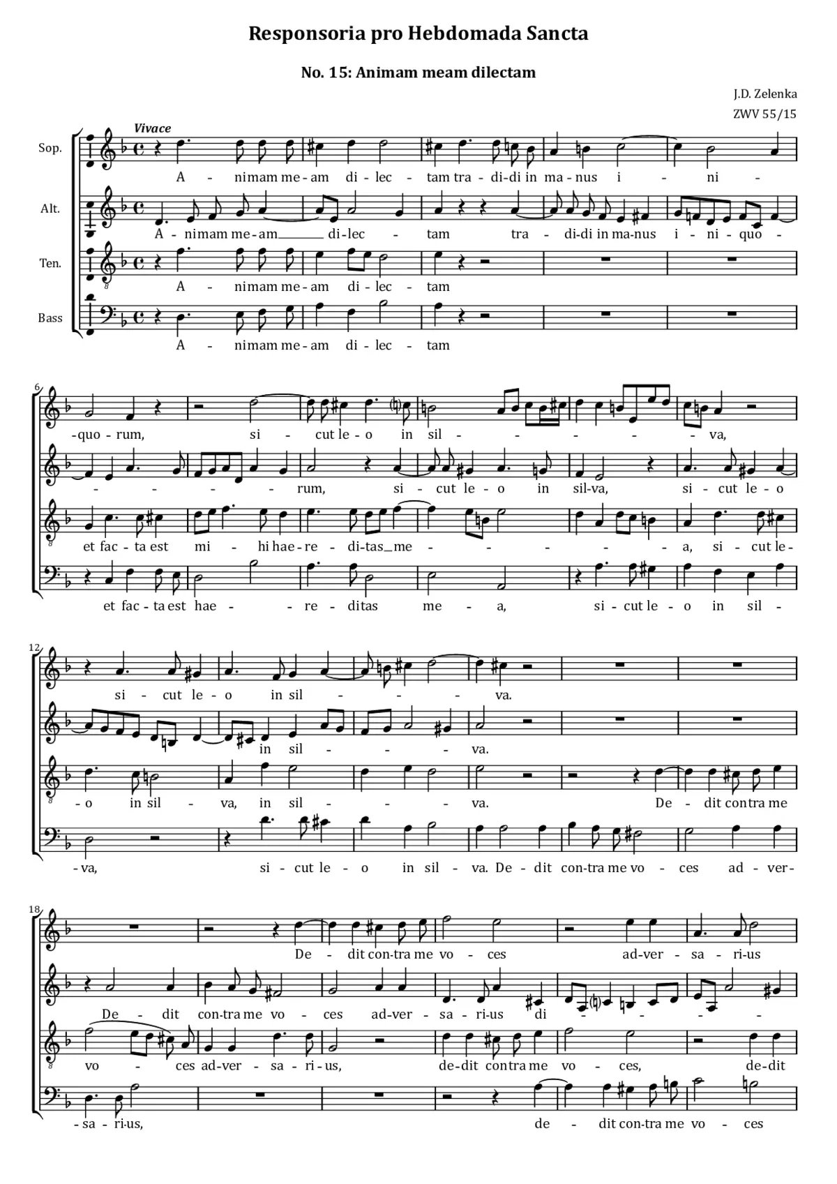 Animam meam dilectam, ZWV 55:15 - Page 1