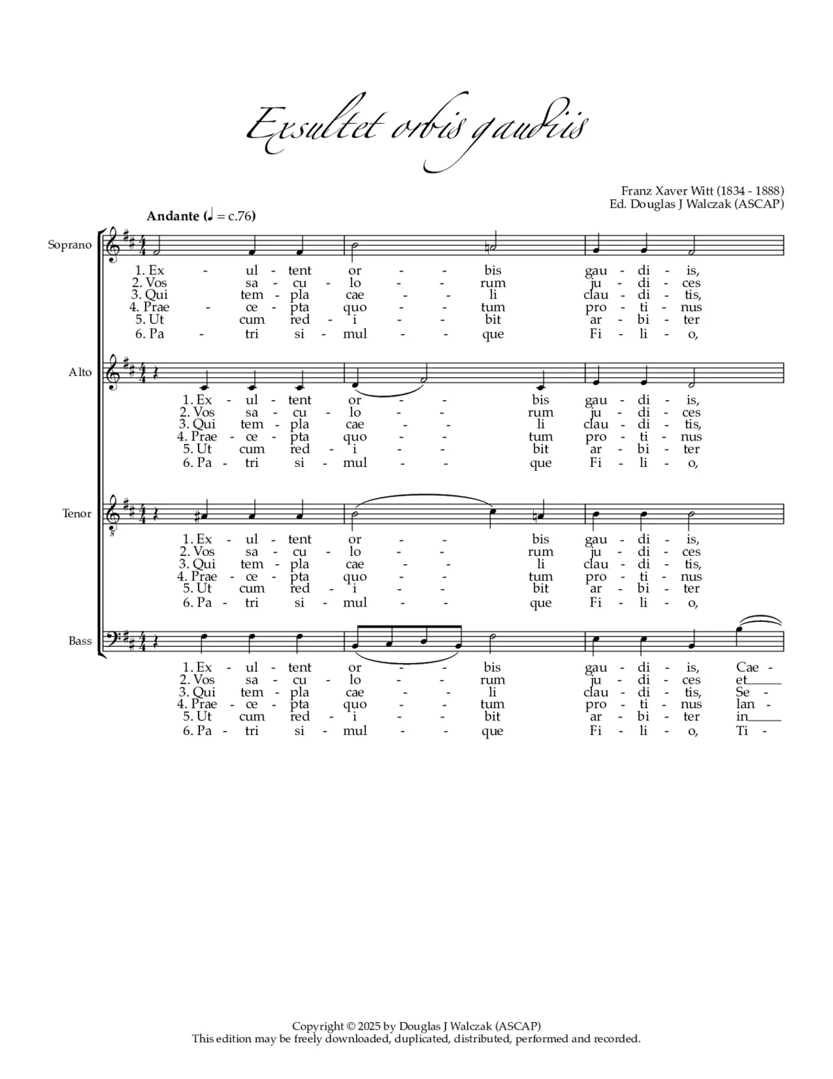 Exsultet orbis gaudiis - Page 1