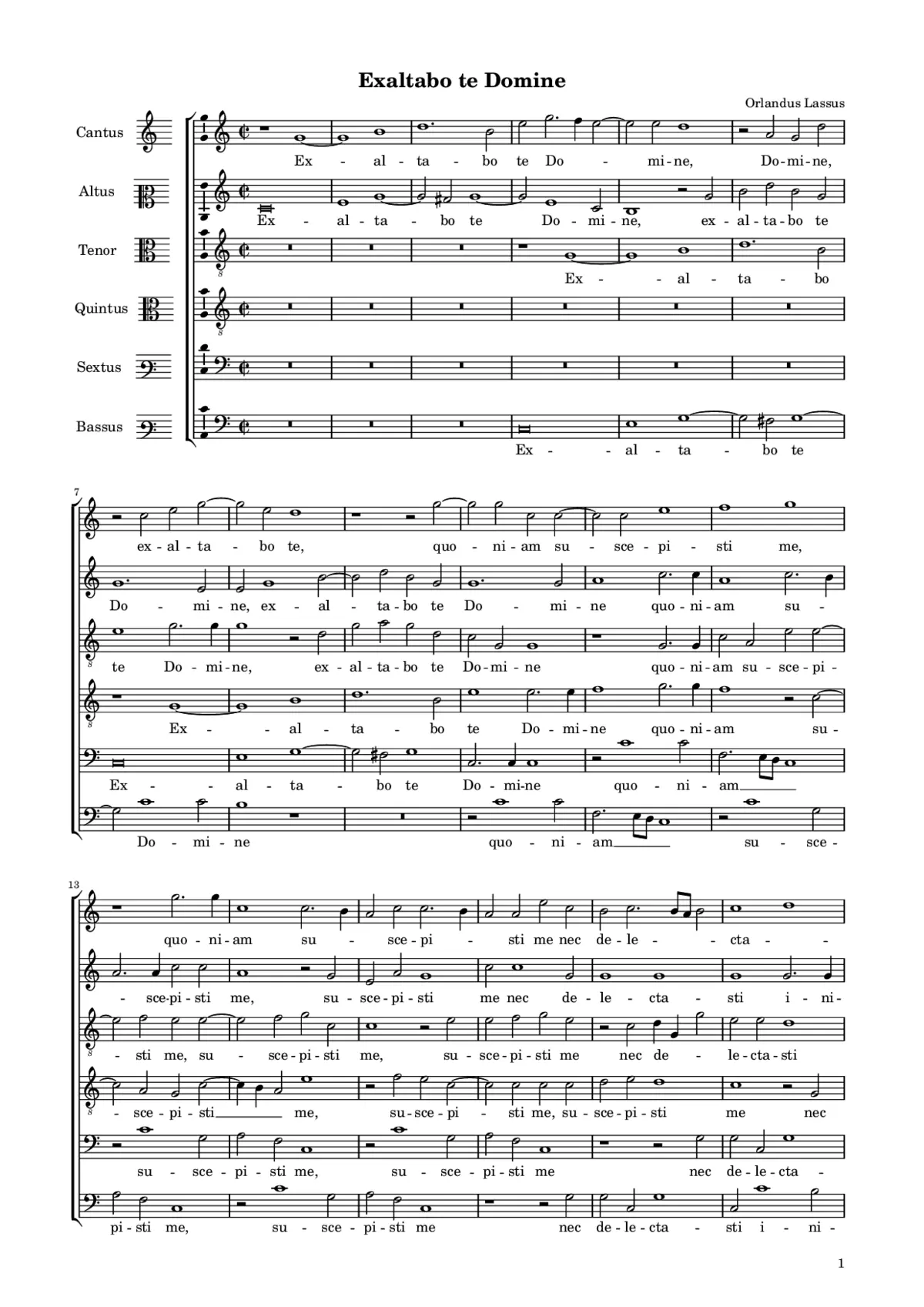 Exaltabo te Domine a 6 - Page 1