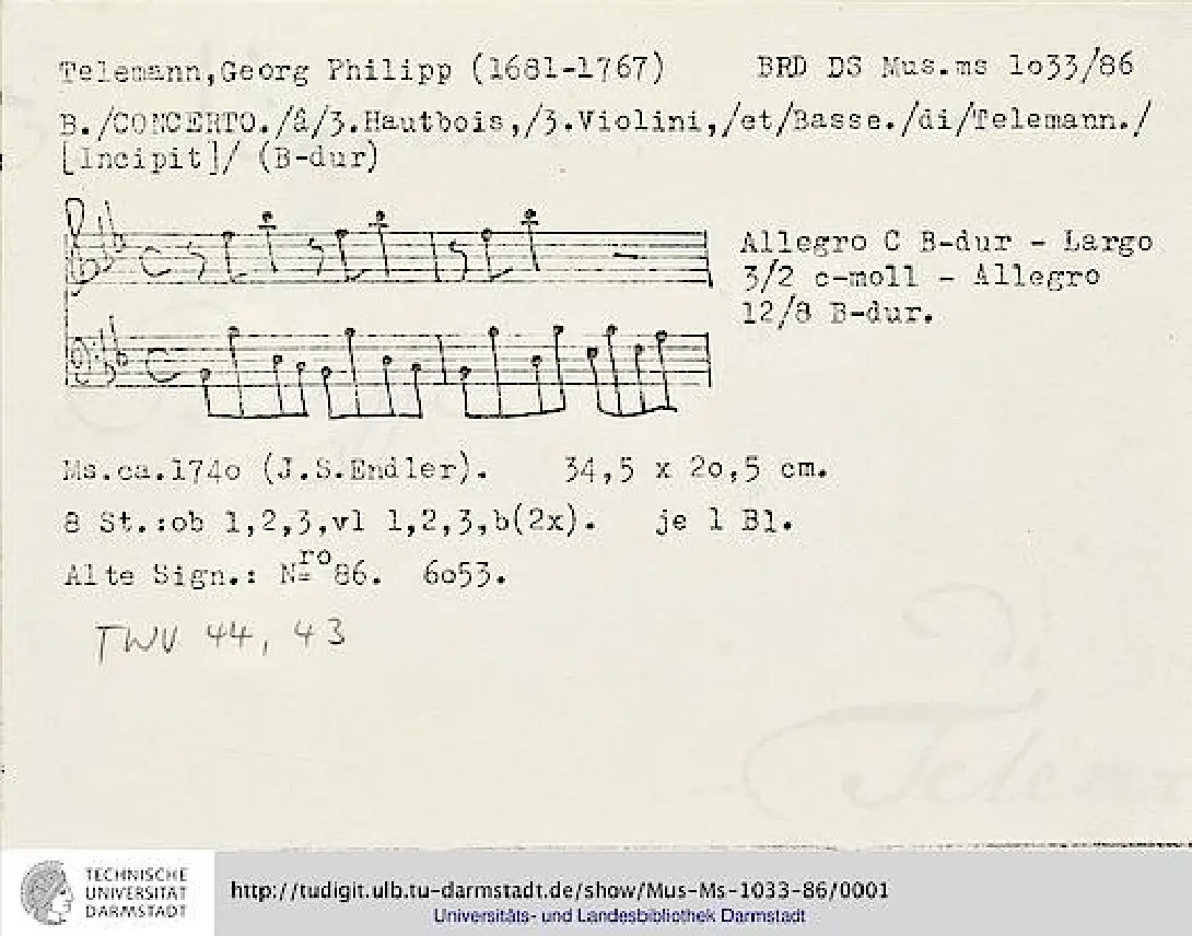 Concerto for 3 Oboes, 3 Violins and Continuo - Page 1