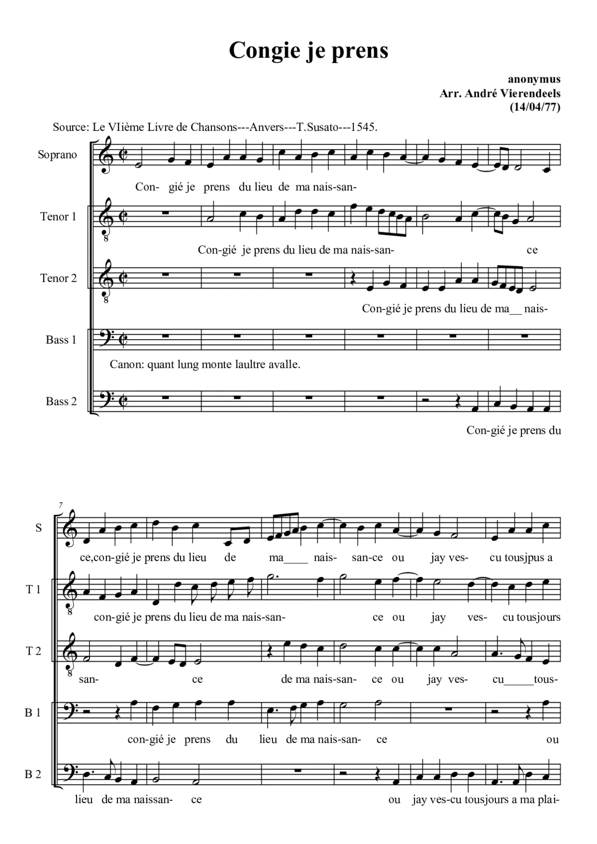 Congié je prens - Page 1