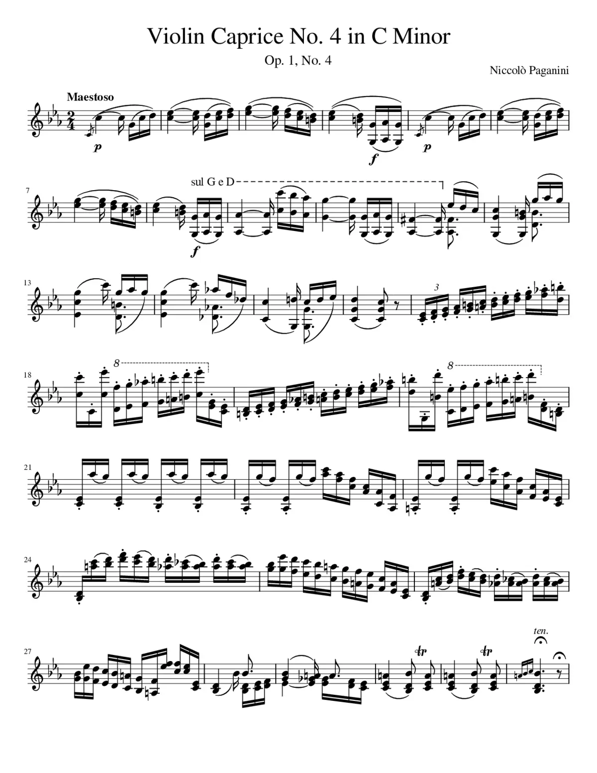 24 Caprices for Solo Violin Op.1 - Page 1