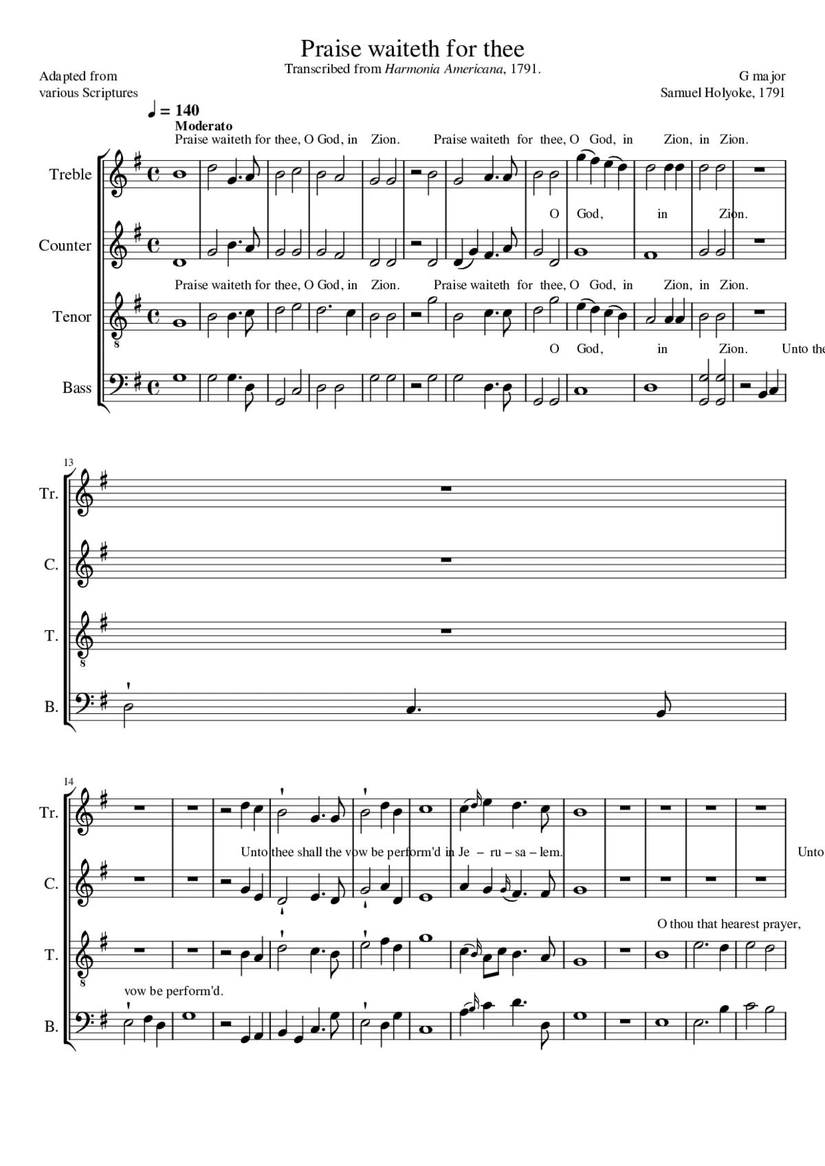 Praise waiteth for thee - Page 1