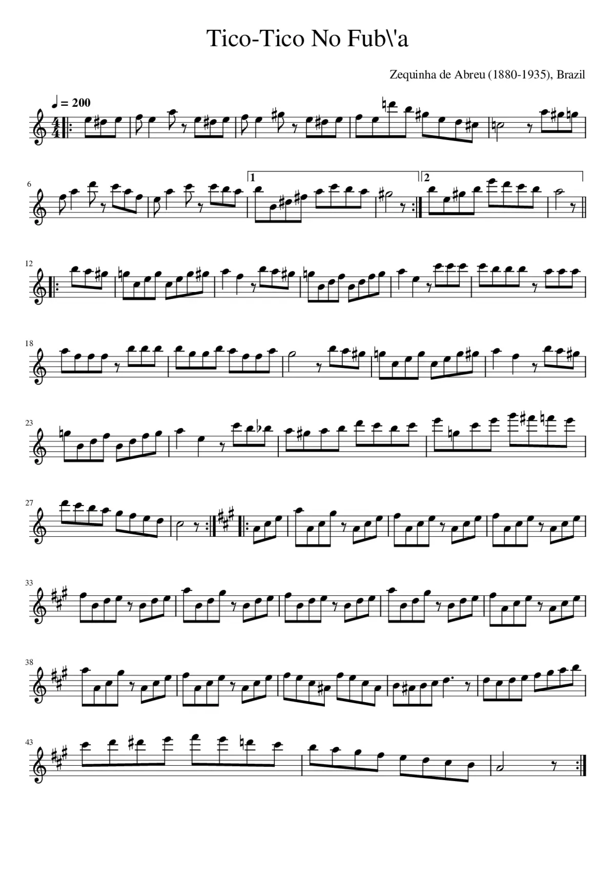 Tico-Tico No Fub\'a - Page 1