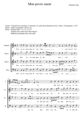 Mon povre cueur plain de douleurs