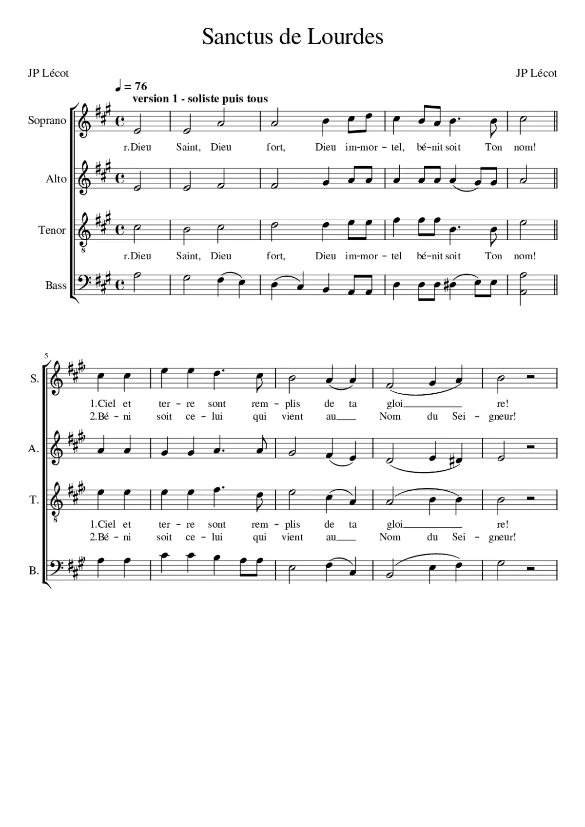 Sanctus de Lourdes - Page 1