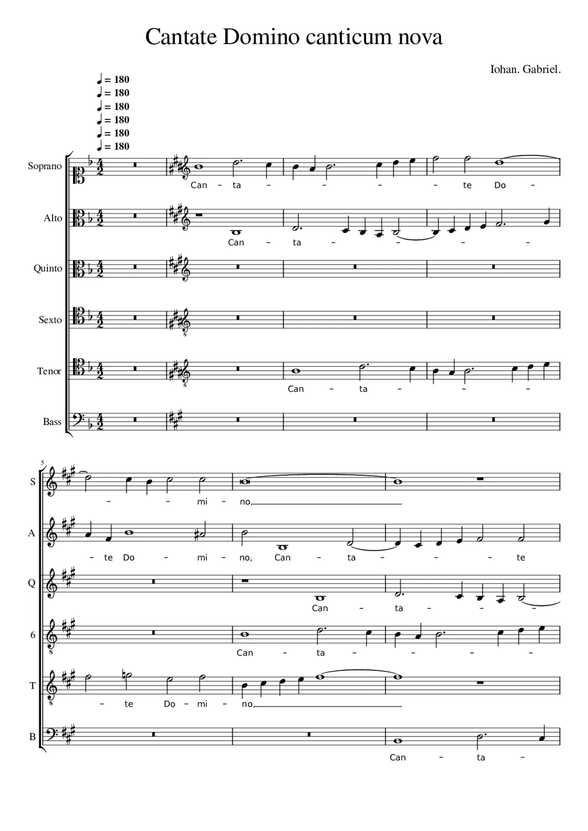 Cantate Domino a 6 - Page 1