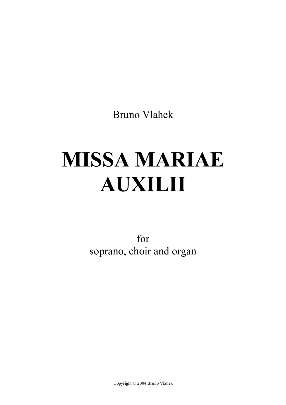Missa Mariae Auxilii - Page 1