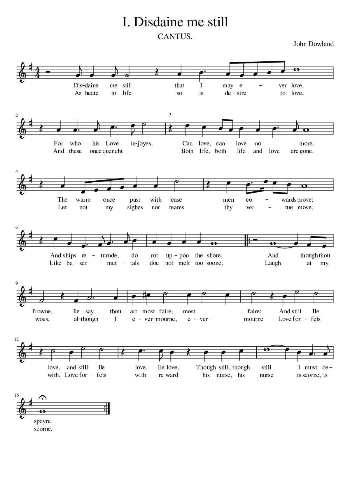 I. Disdaine me still - Page 1