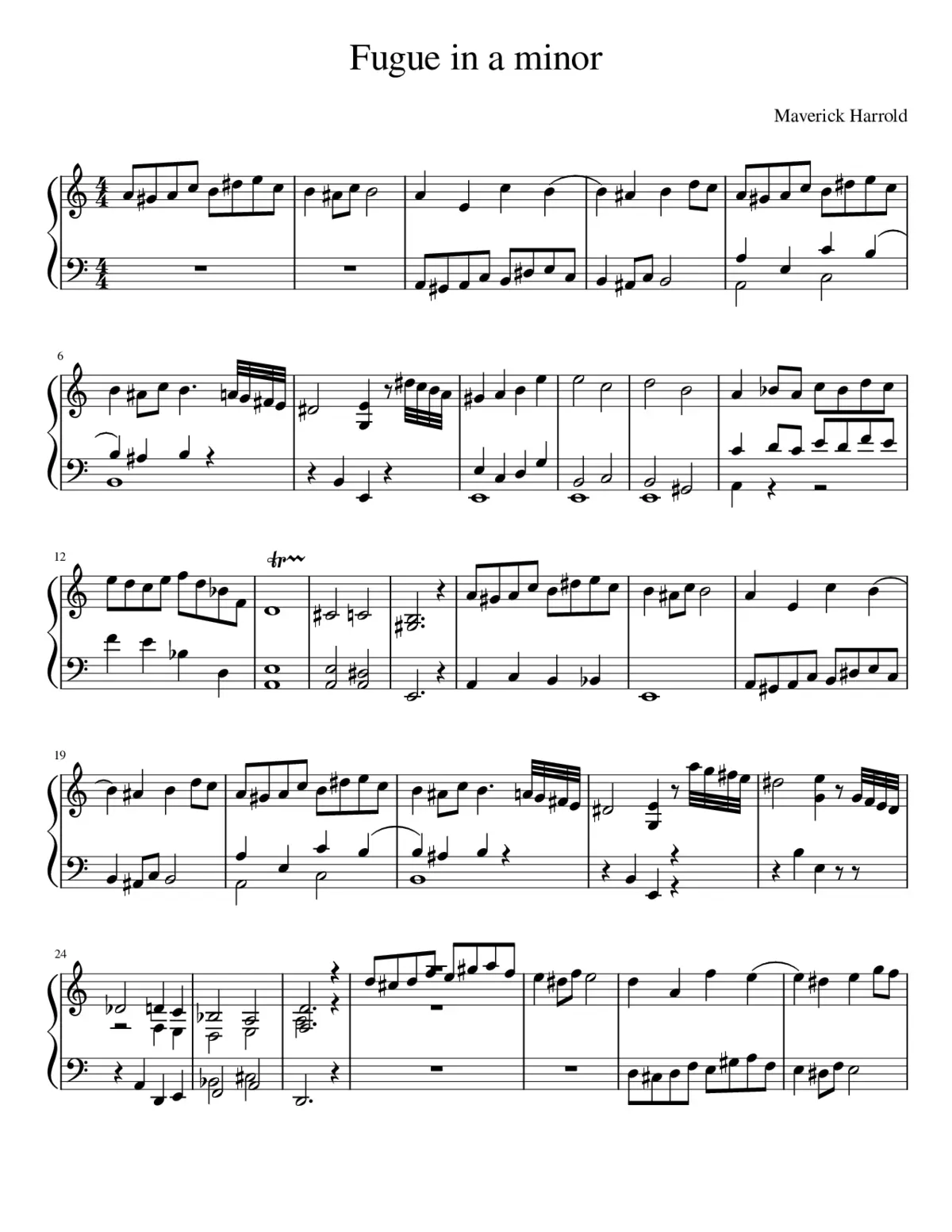 Fugue in a minor - Page 1