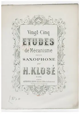 25 Études de mécanisme pour le Saxophone
