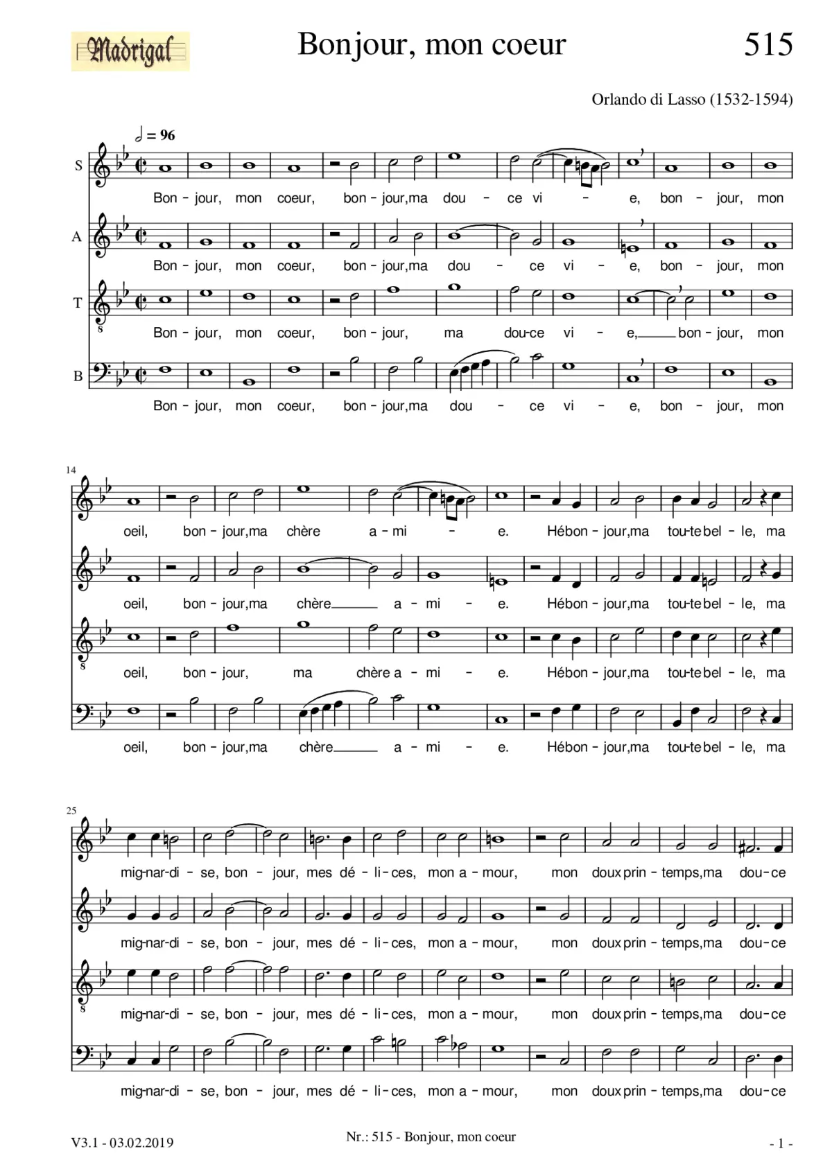 Bonjour mon coeur - Page 1