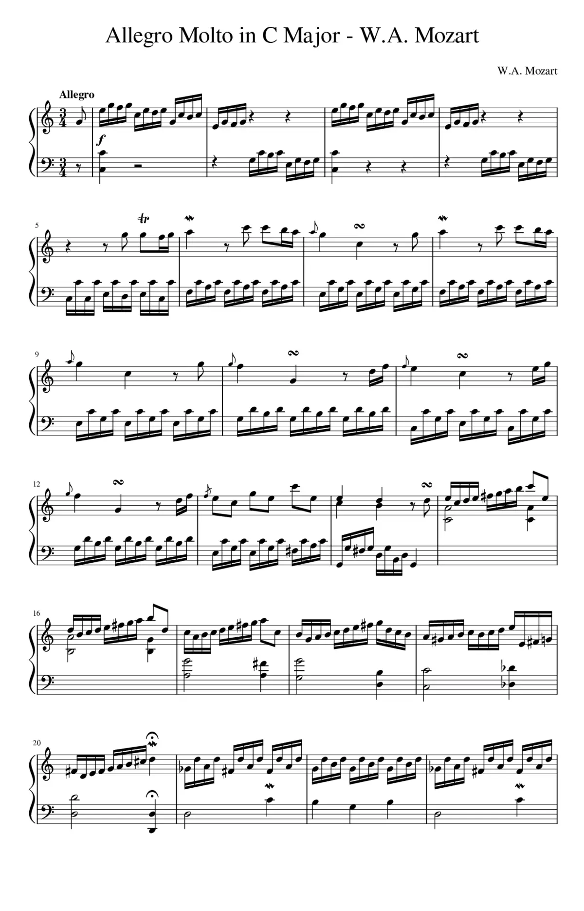 Molto Allegro In C Major - Page 1