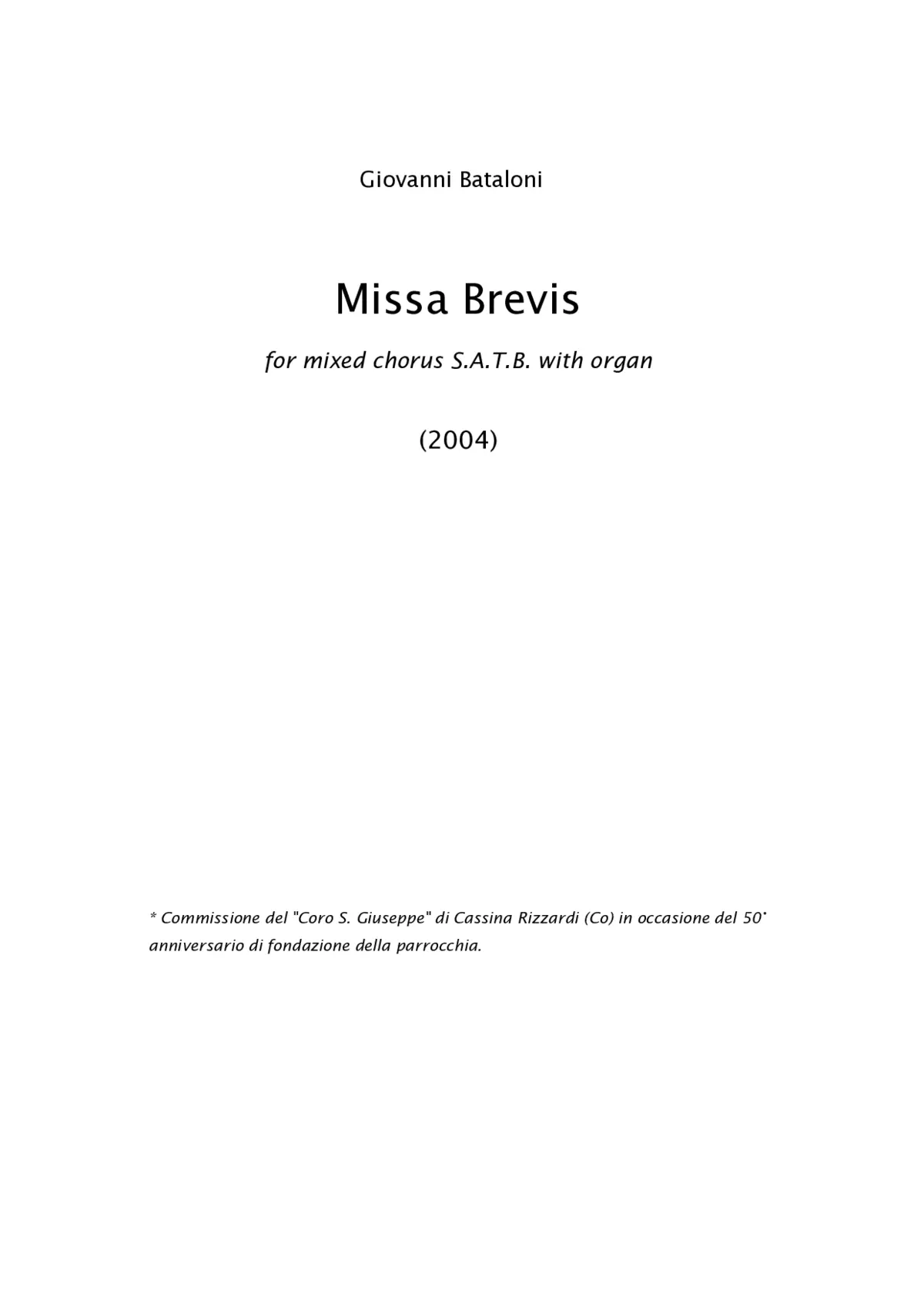 Missa Brevis - Page 1