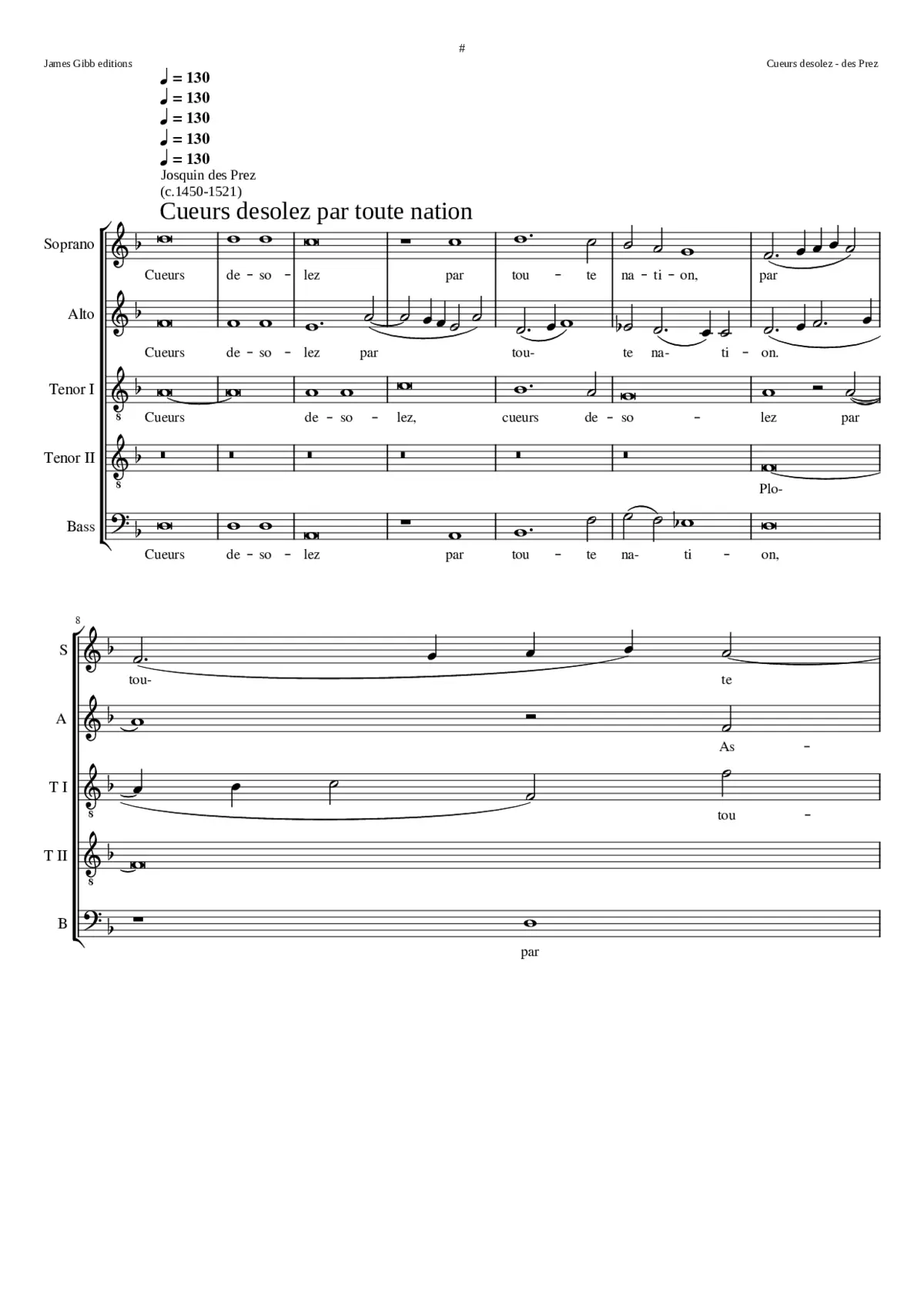 Cueurs desolez par toute nation - Page 1