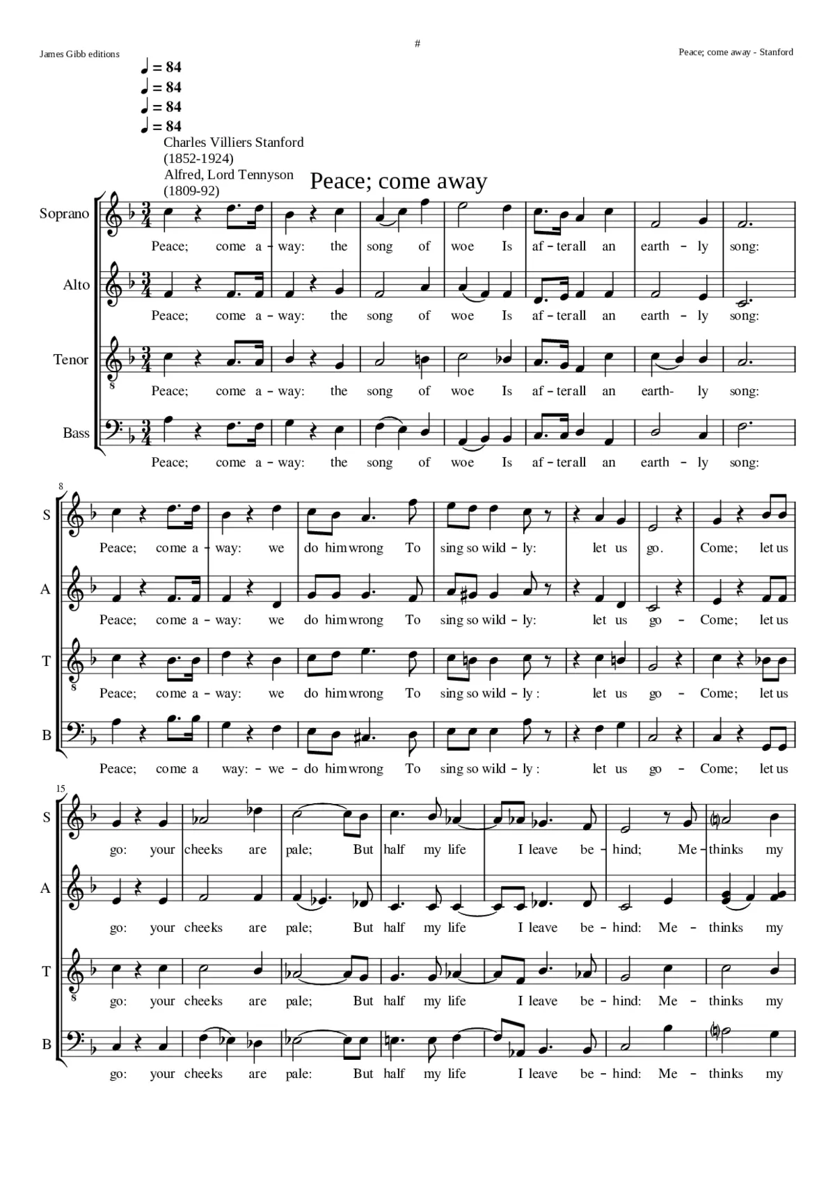 Peace; come away - Page 1