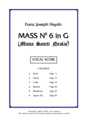 Missa Sancti Nicolai (Mass no. 6 in G Major)