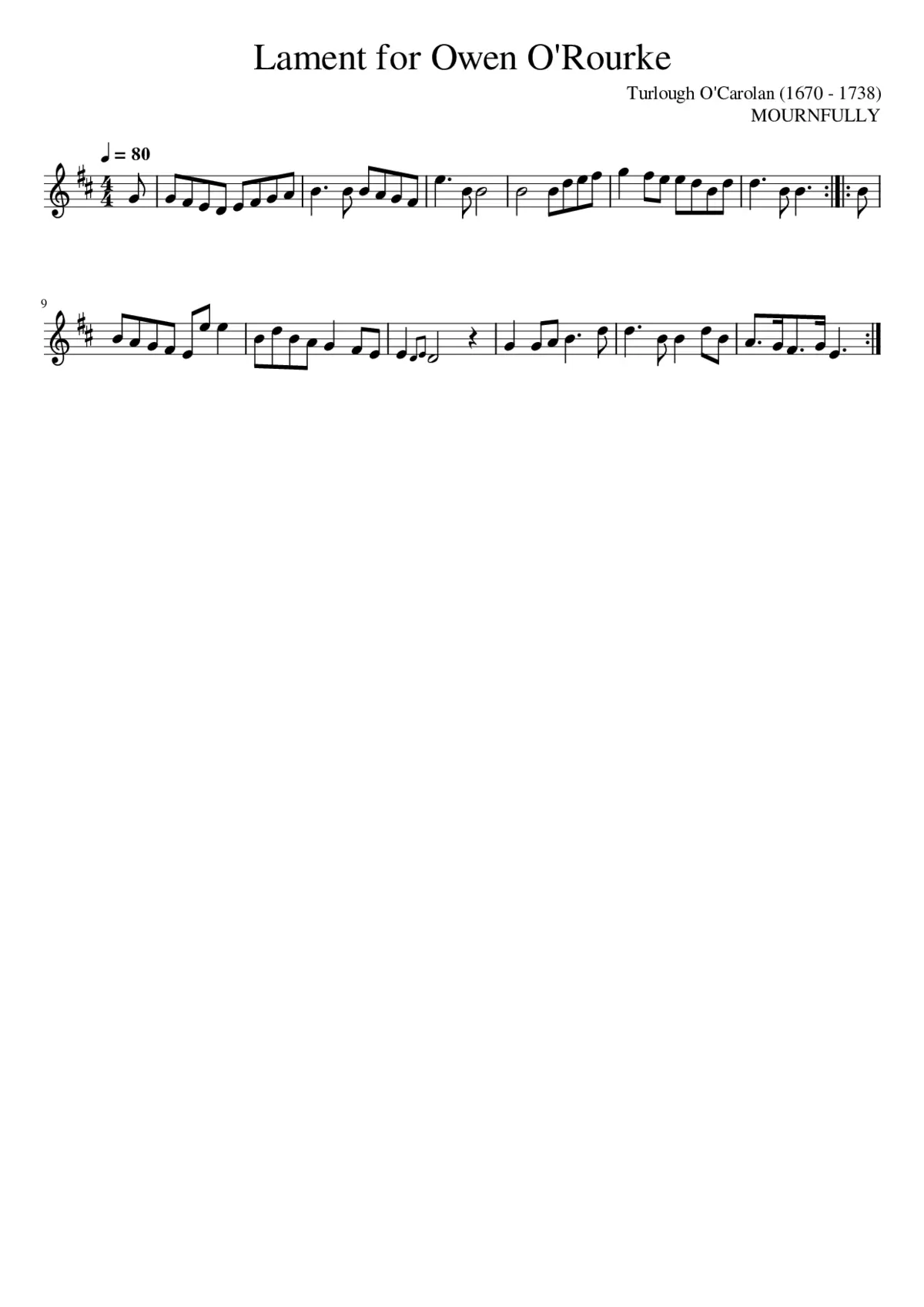 Lament for Owen O'Rourke - Page 1