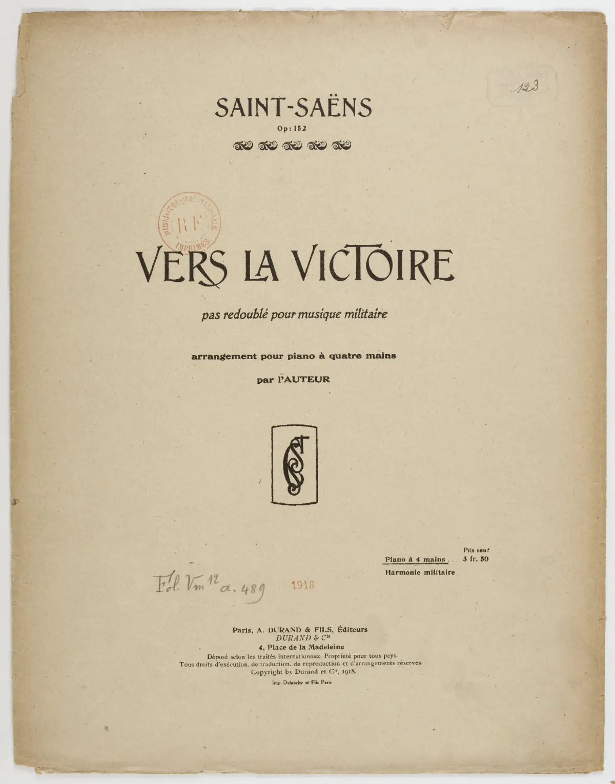 Vers la victoire, Op.152 - Page 1