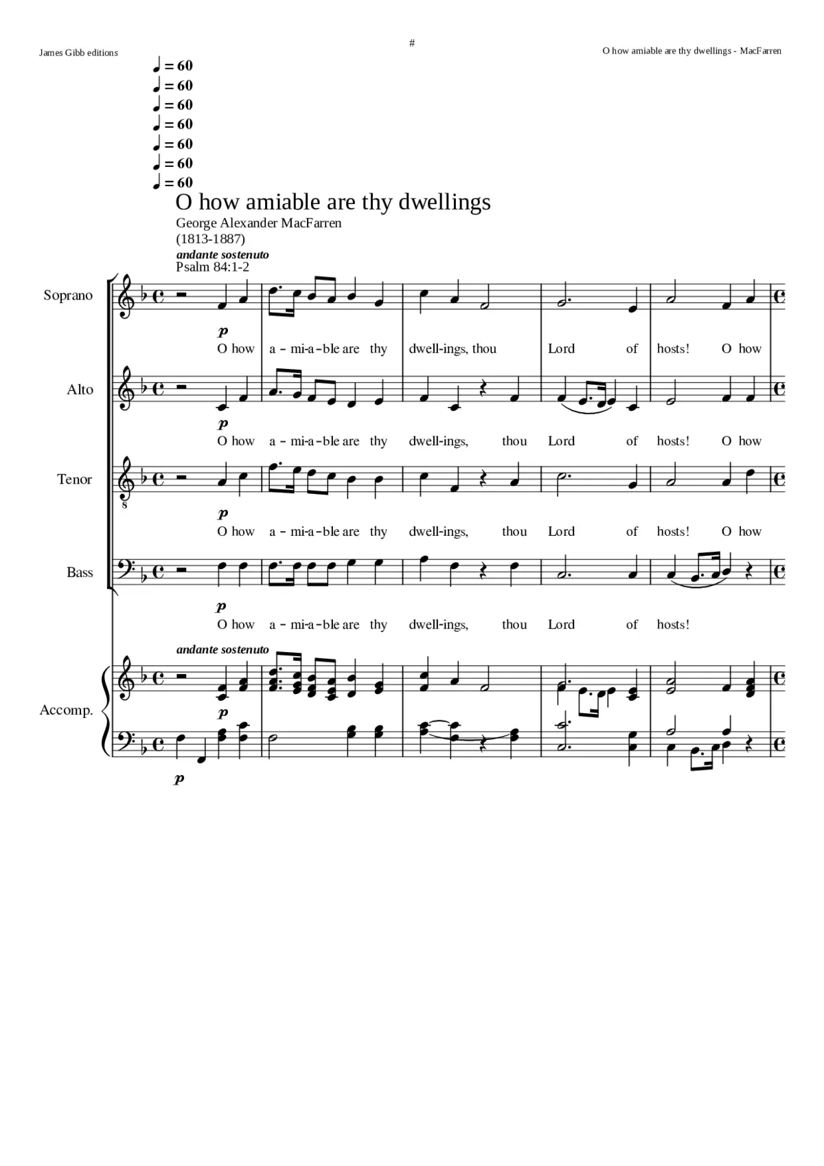 O how amiable are thy dwellings - Page 1