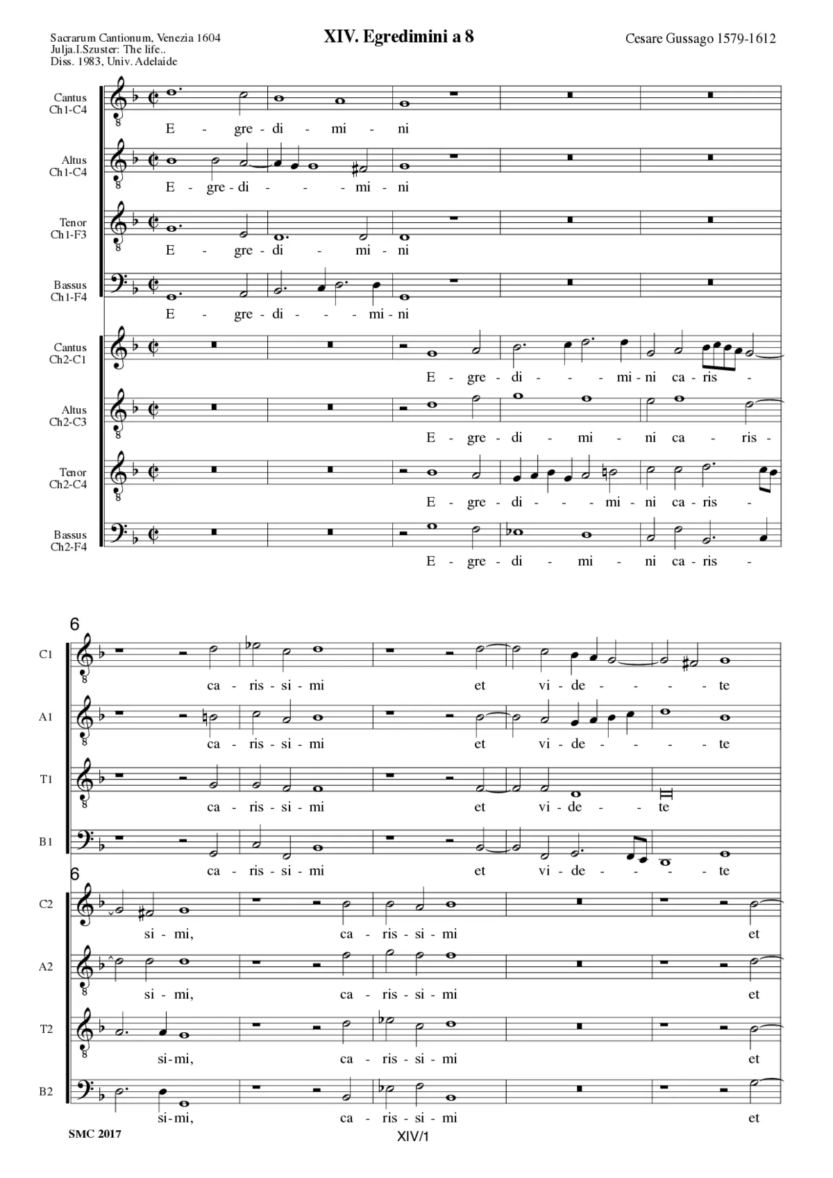 Egredimini carissimi a 8 - Page 1