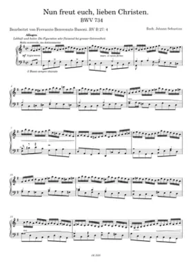 Nun freut euch lieben Christen Arrt F. Busoni BWV 739