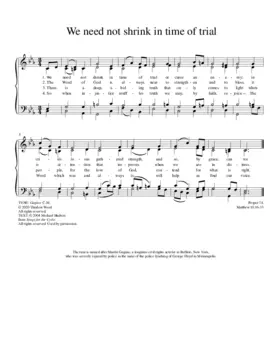 We need not shrink in time of trial