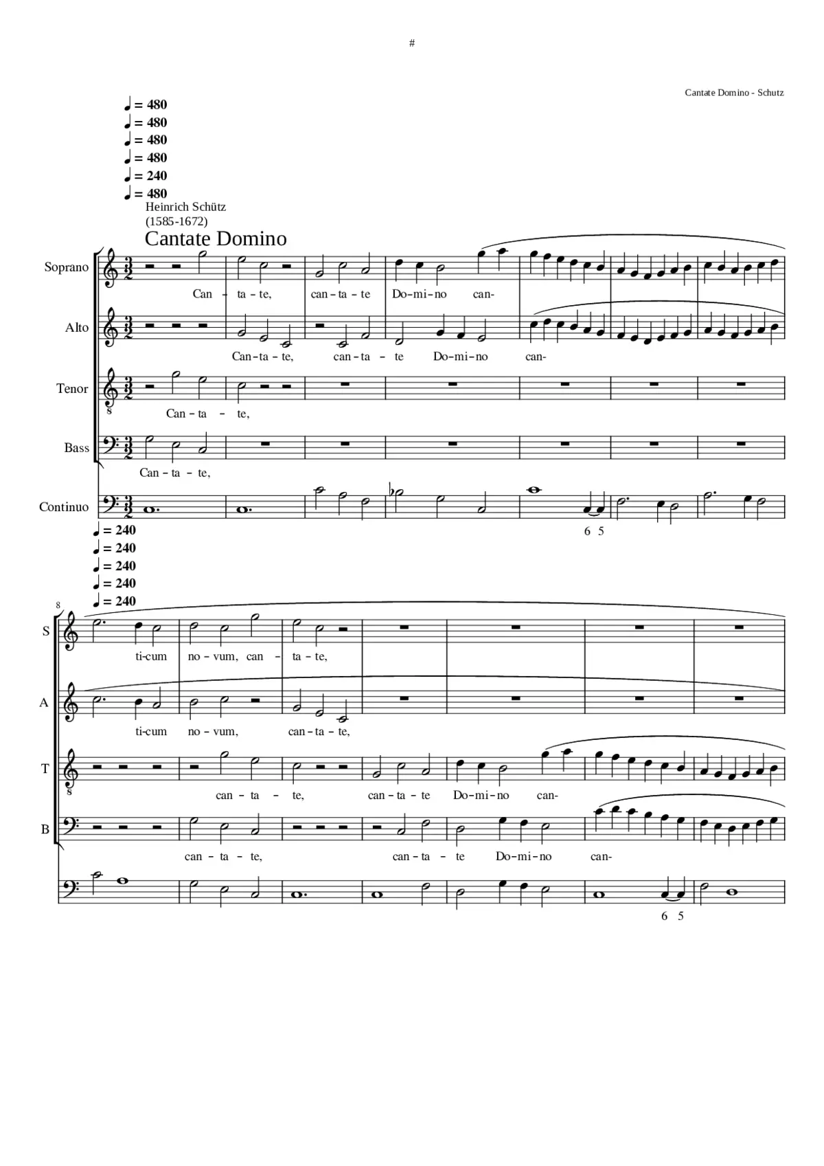 Cantate Domino SWV 81 - Page 1
