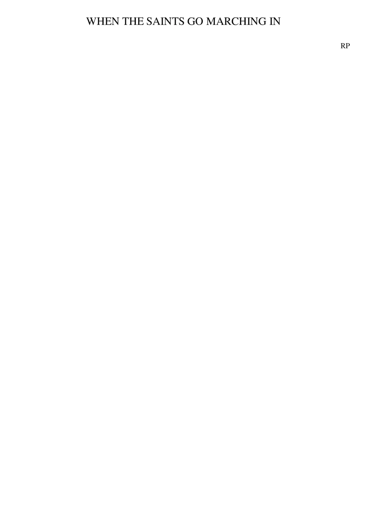 when the saints go marching in - Page 1