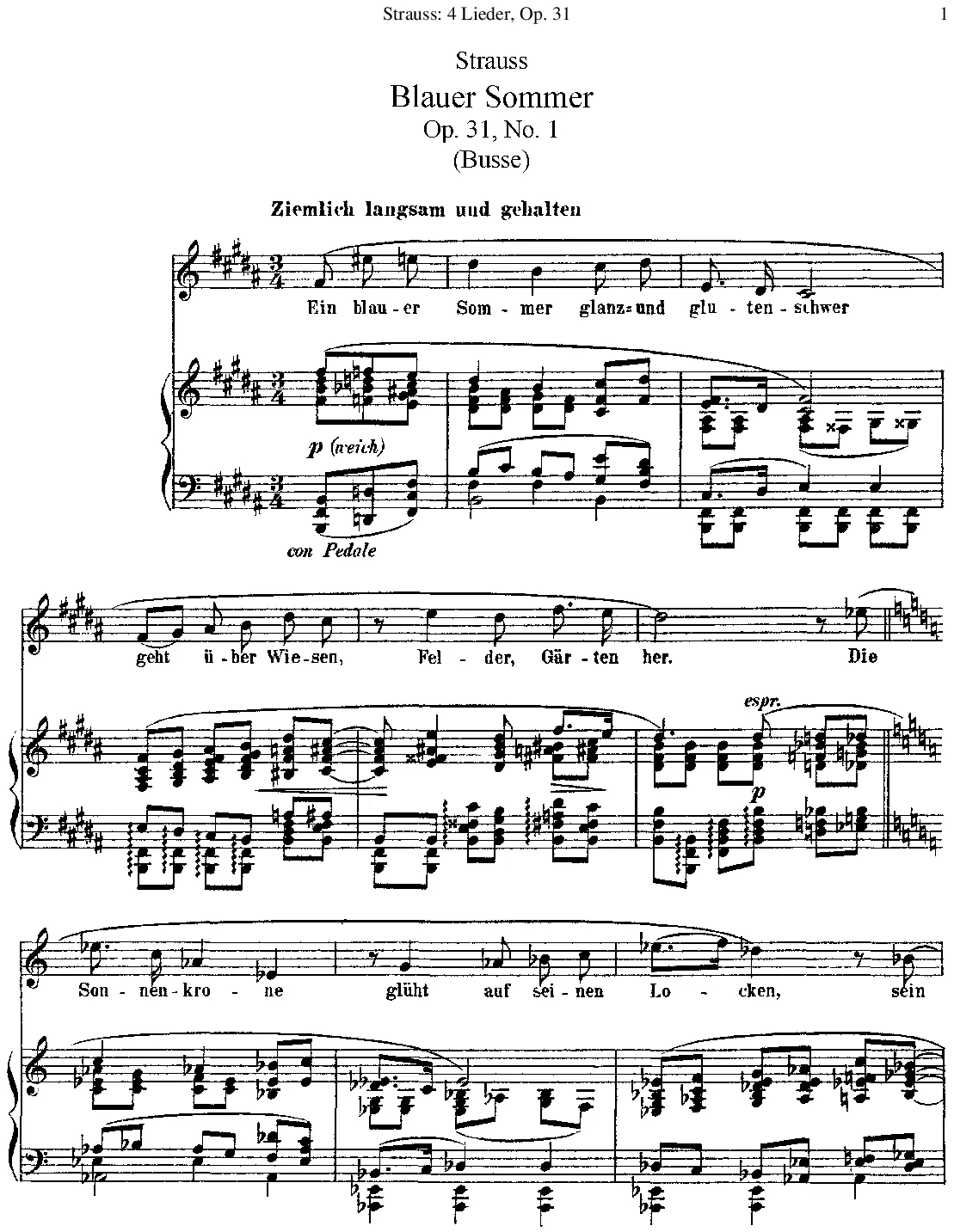 4 Lieder von Carl Busse und Richard Dehmel - Page 1