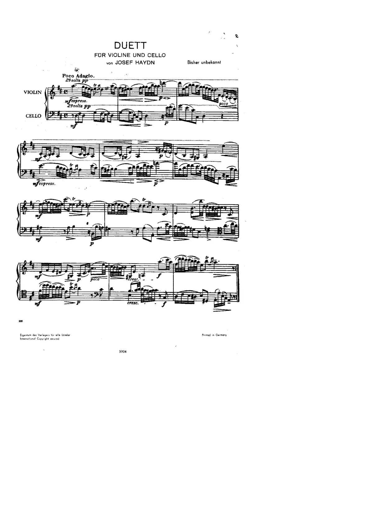String Duo in D major - Page 1