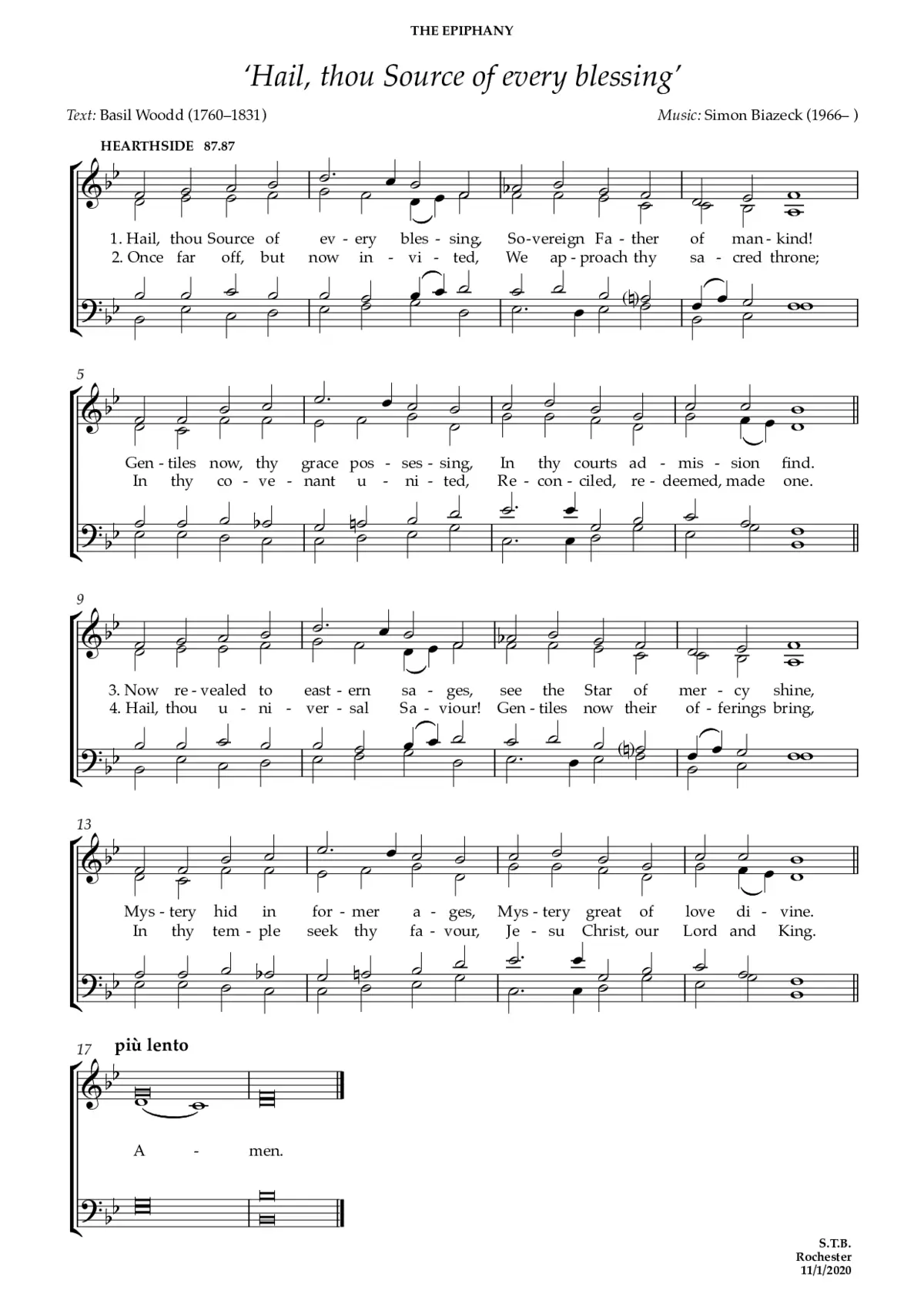 Hail, thou Source of every blessing - Page 1