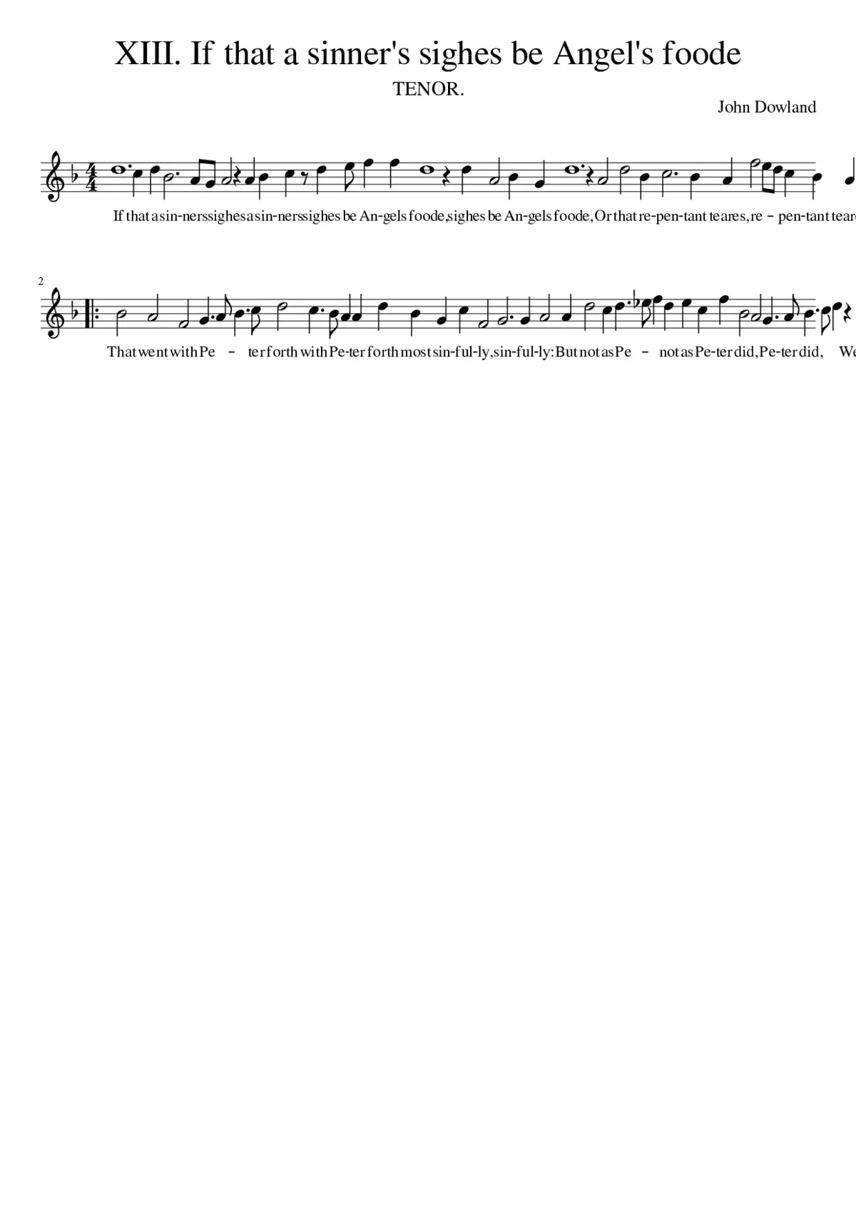 XIII. If that a sinner's sighes be Angel's foode - Page 1