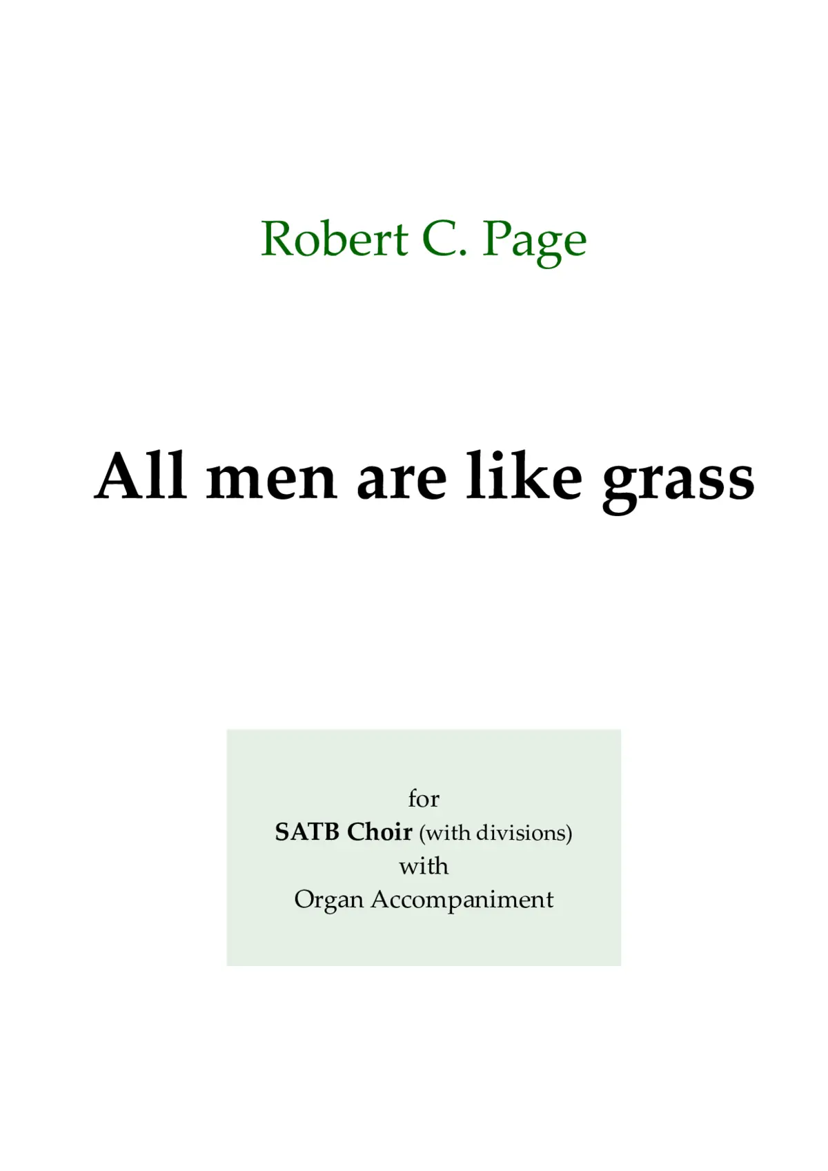 All men are like grass - Page 1