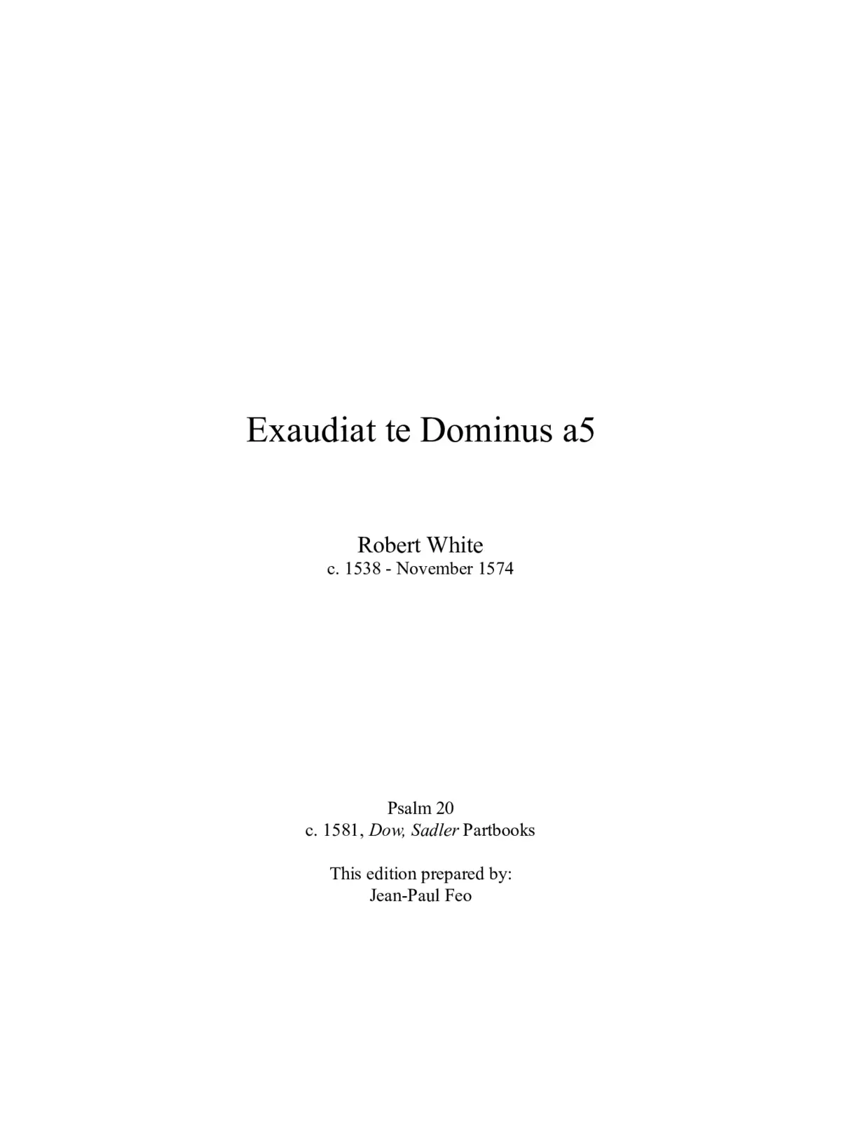 Exaudiat te Dominus - Page 1