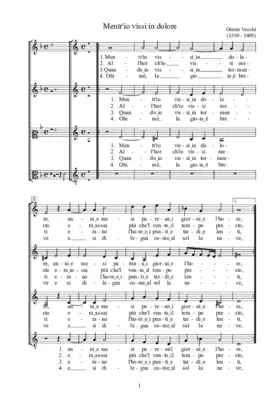 Mentr'io vissi in dolore