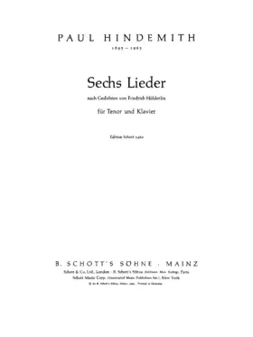 6 Lieder nach Gedichten von Hölderlin