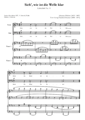 Sieh', wie ist die Welle klar, Op. 52, No. 14