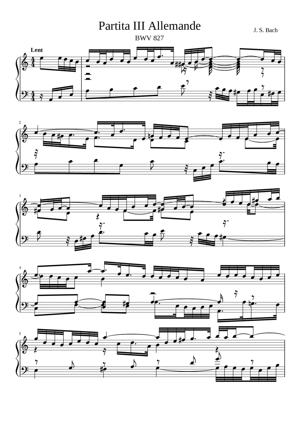 Partita in A minor BWV 827 - Page 1