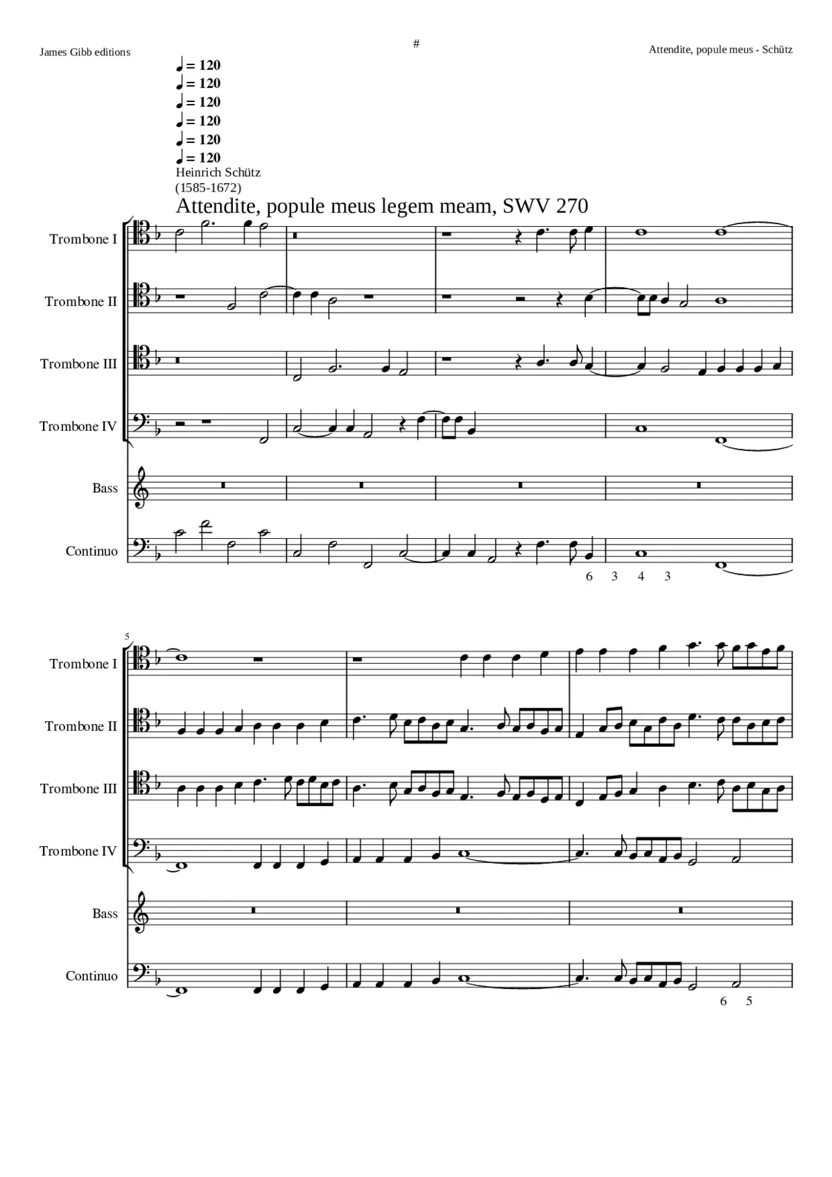 Attendite popule meus legem SWV 270 - Page 1