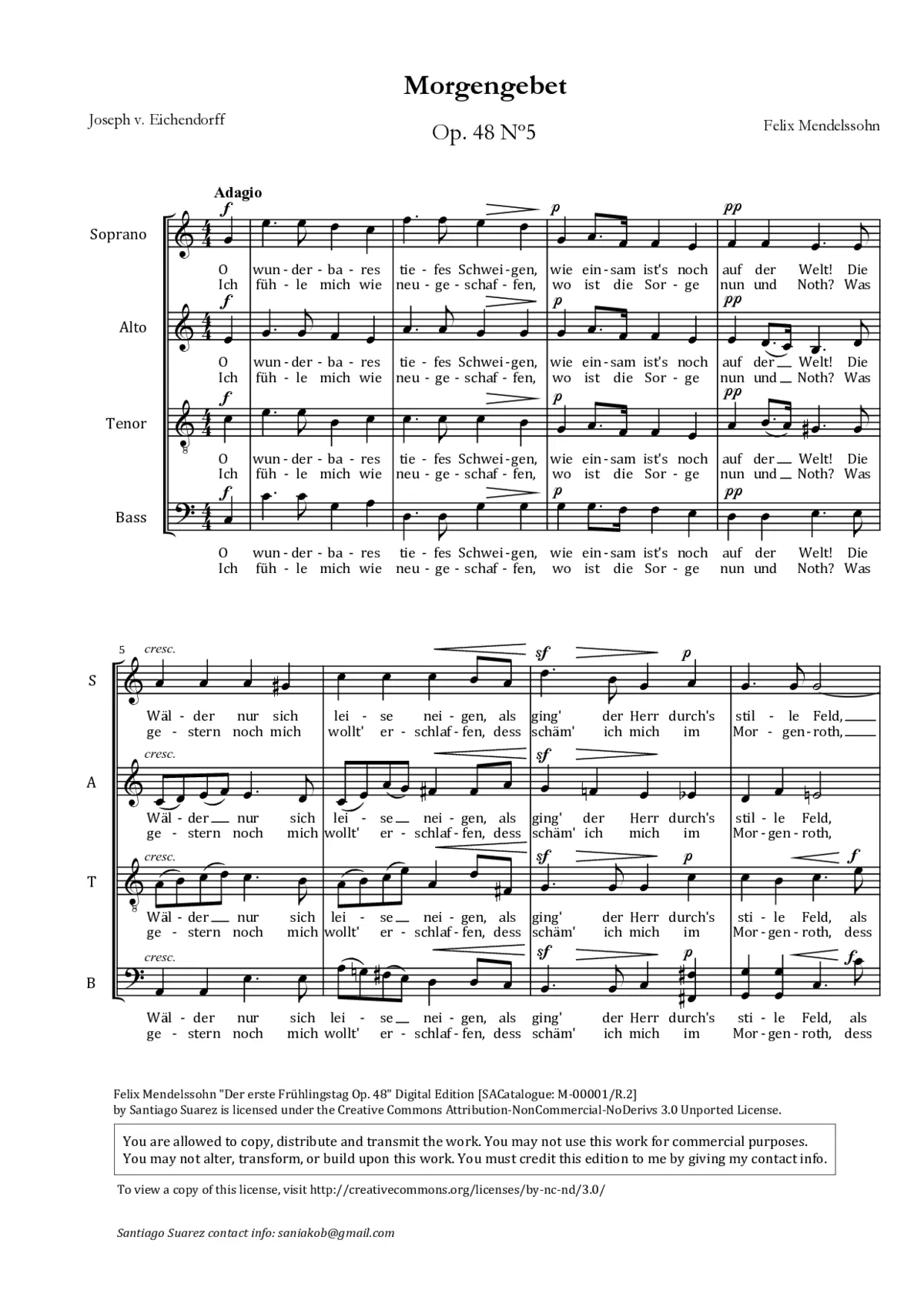 Morgengebet, Op. 48, No. 5 - Page 1